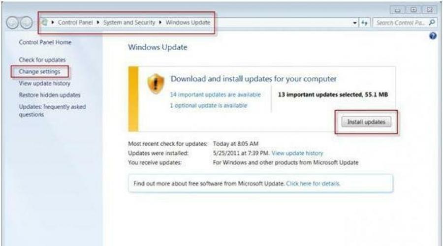 Elenco degli aggiornamenti dannosi di Windows 7.  Quali aggiornamenti sono necessari per la sicurezza?